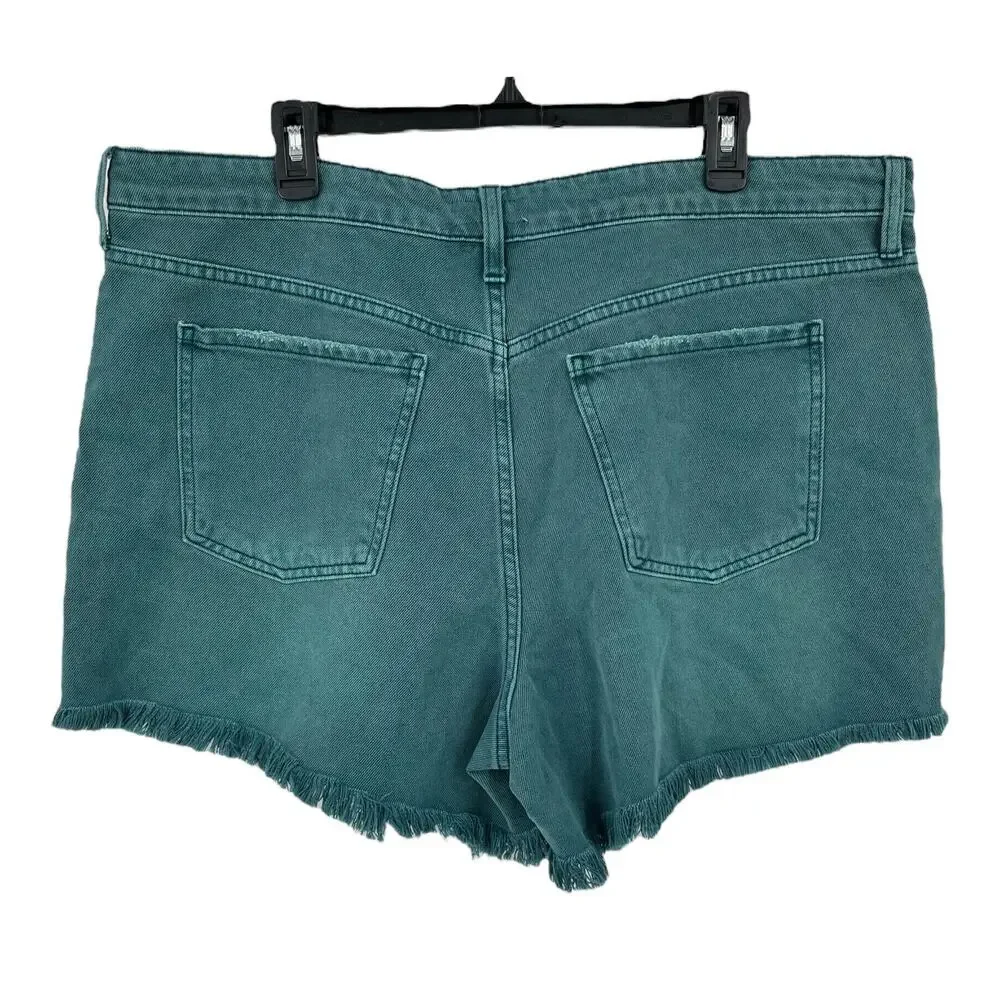 Kut from the Kloth shorts Jane high rise long inseam teal size 18